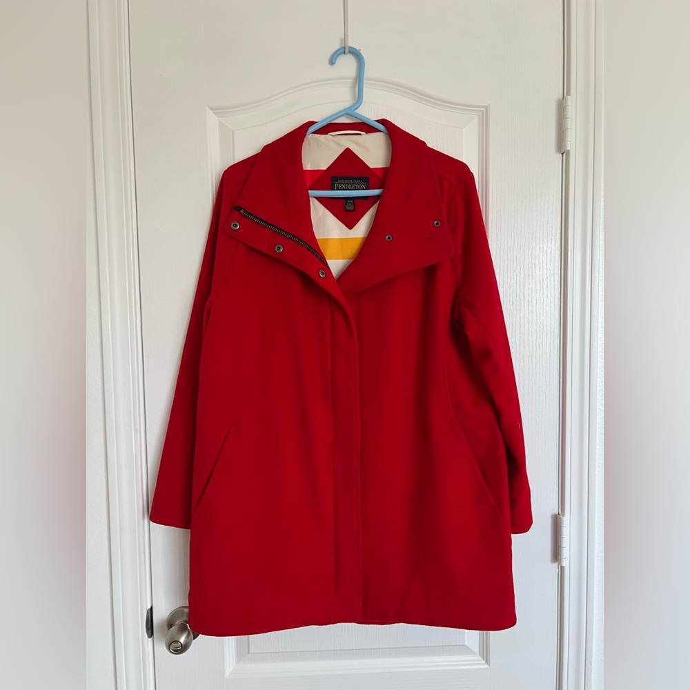 Pendleton Wool Coat, Red, Women’s Medium